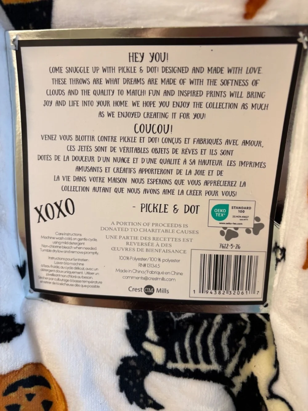 Pickle and Dot OVERSIZED HALLOWEEN DOGS IN COSTUME BLANKET